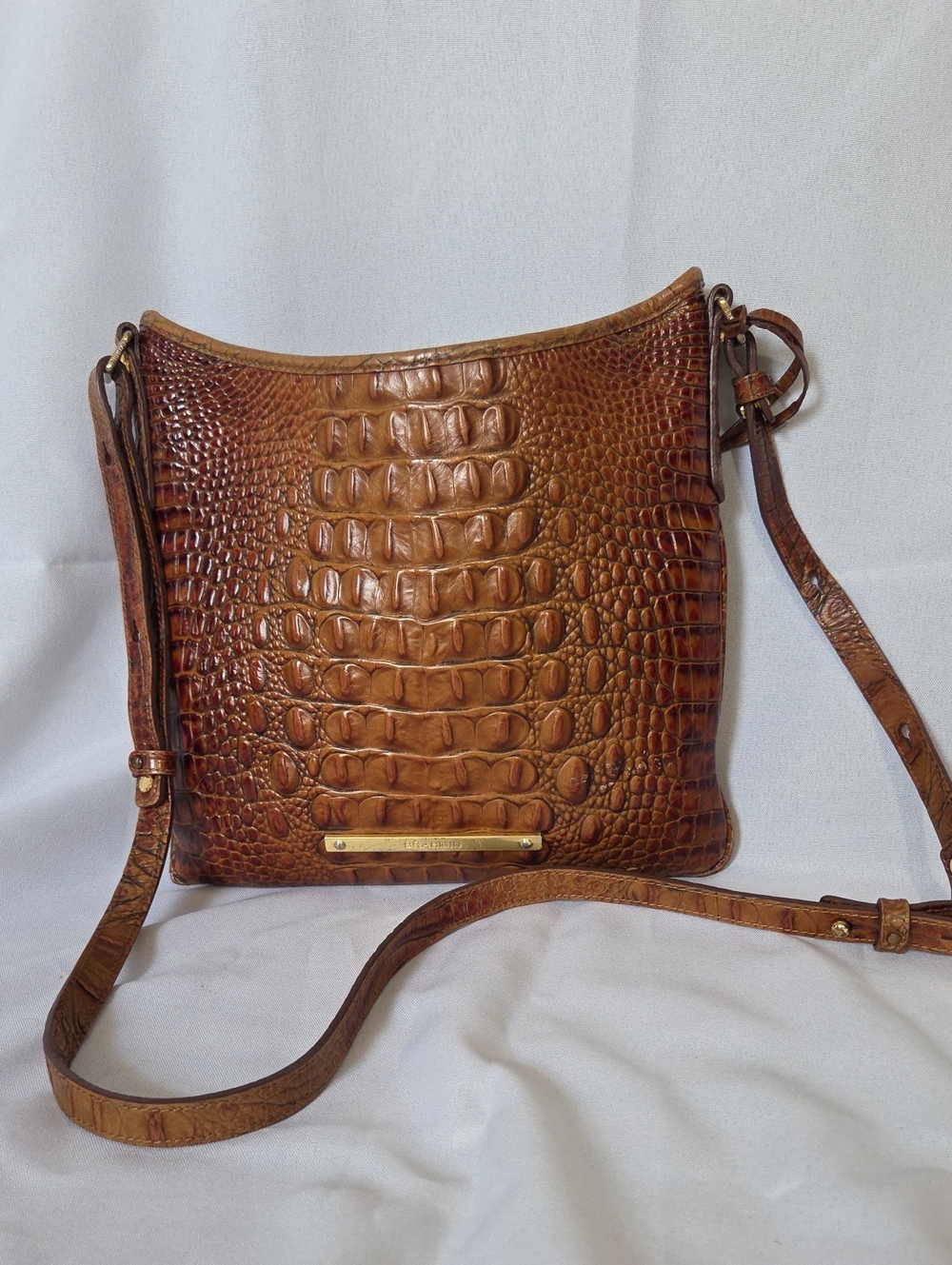 Brahmin Croc-Embossed Leather Crossbody Bag - Jodie